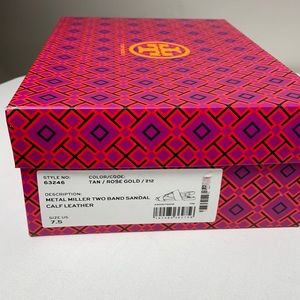 Tory Burch Metal Miller Two Band Sandal Calf Leather